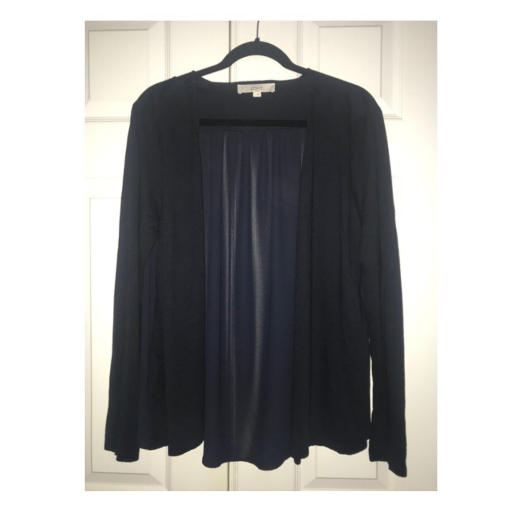 NWOT LOFT Woven Back Cardigan